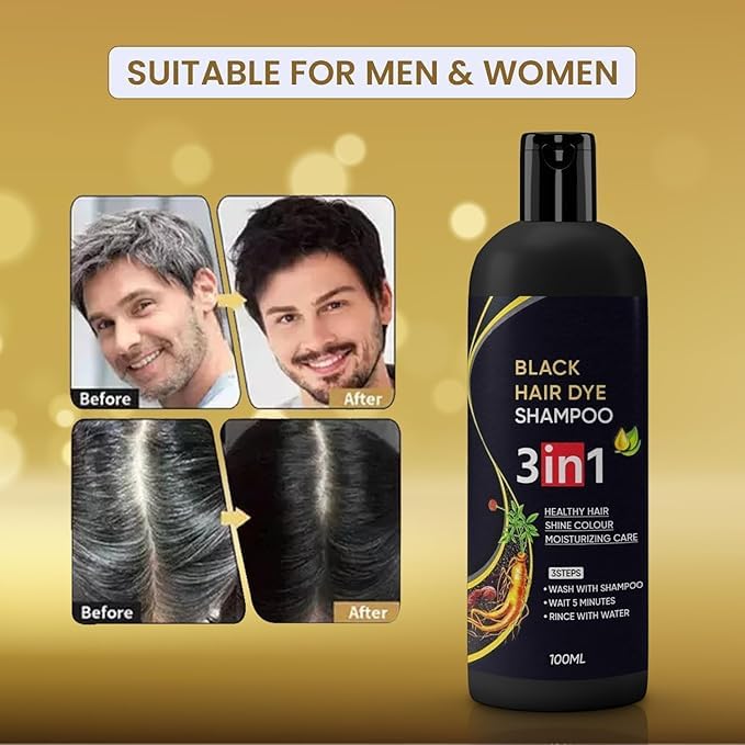Herbal Pure Natural Black Hair Dye Shampoo for Women & Men Buy -1 Get- 3 Free ( Pack Of 4 )
