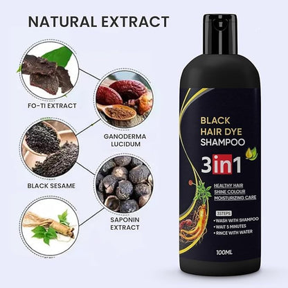 Herbal Pure Natural Black Hair Dye Shampoo for Women & Men Buy -1 Get- 3 Free ( Pack Of 4 )