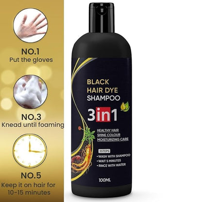 Herbal Pure Natural Black Hair Dye Shampoo for Women & Men Buy -1 Get- 3 Free ( Pack Of 4 )
