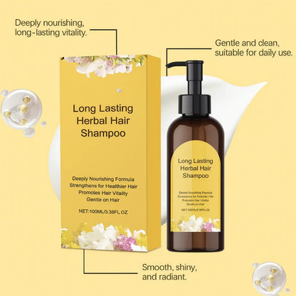 Japanese Long Lasting Natural Black Hair Dye Shampoo (Buy 1 Get 1 Free)